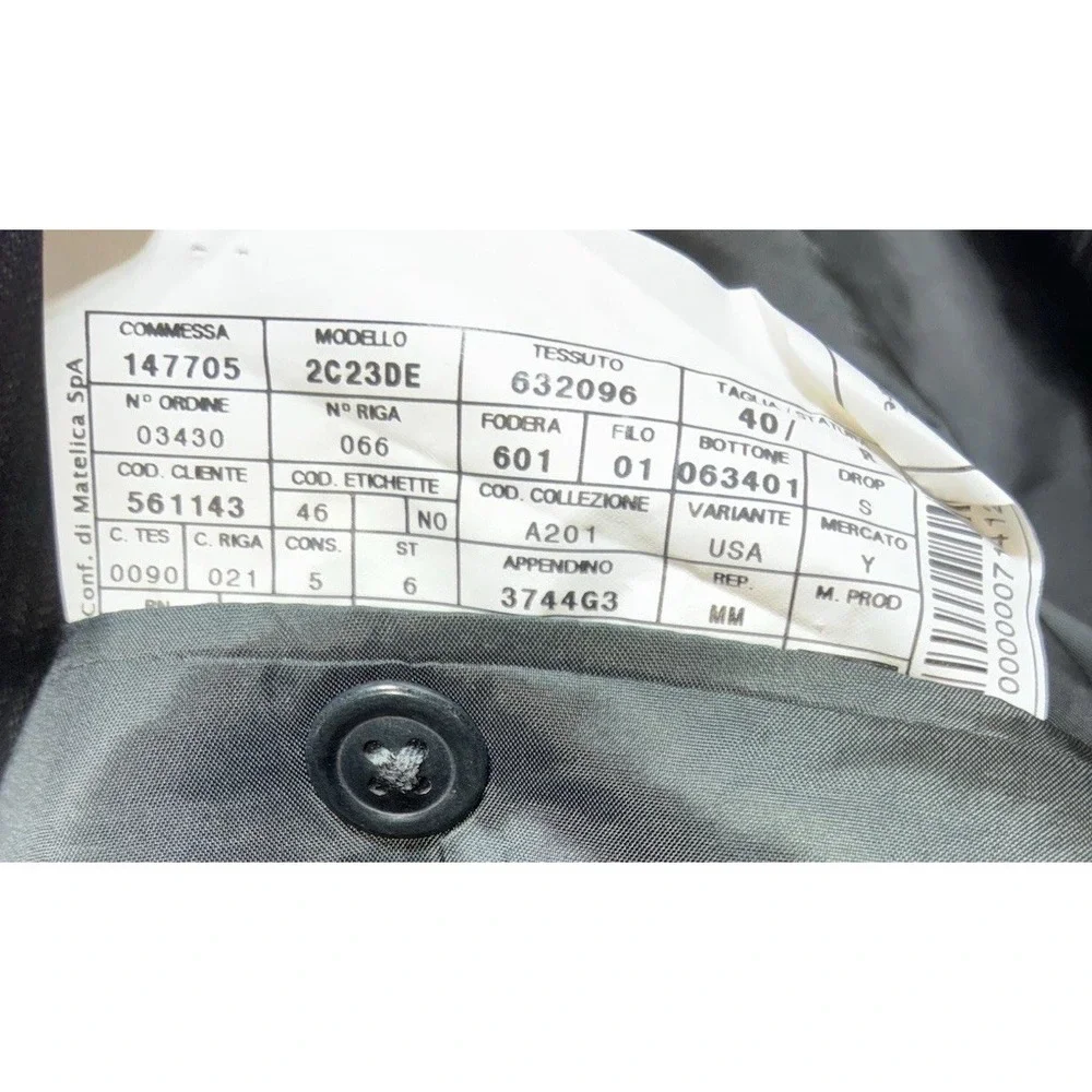 Armani Collezioni Saks Blazer Men's 40R Charcoal Herringbone Wool Italy‎ *hole